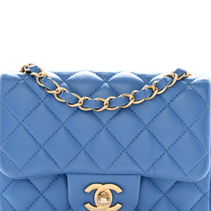 Chanel Lambskin Quilted Mini Square Flap Blue 8 of 10