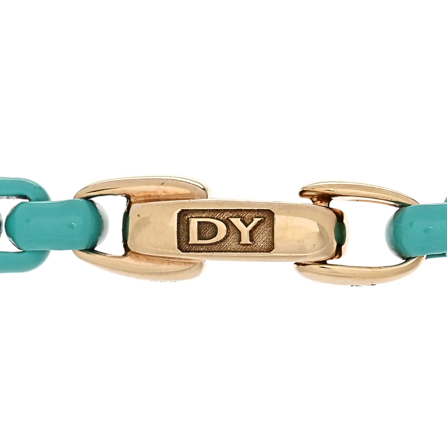 Stainless Steel 14K Yellow Gold Acrylic Bel Aire 4mm Chain Bracelet Turquoise