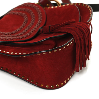 Chloe Suede Calfskin Braided Mini Hudson Shoulder Bag Sienna Red 11 of 11