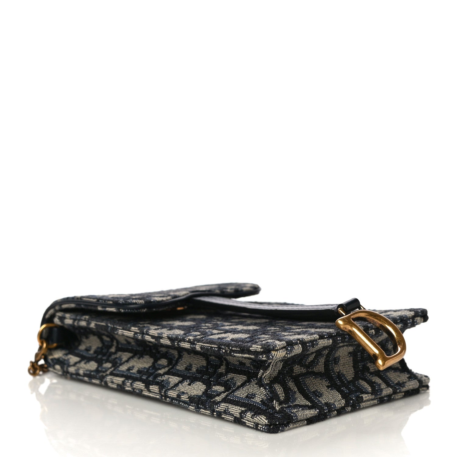 Christian Dior Oblique Vertical Saddle Pouch Blue 4 of 10