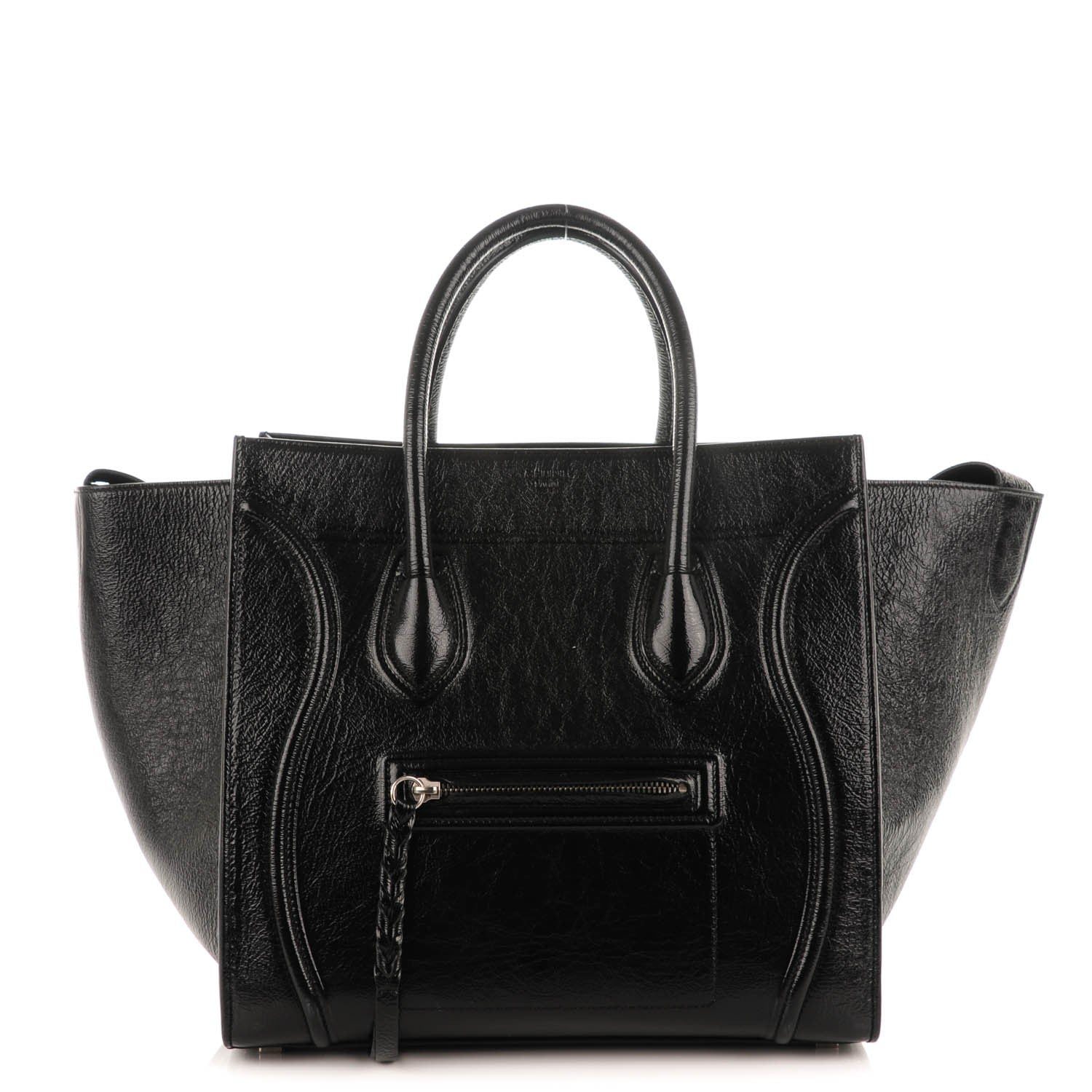 Celine Shiny Goatskin Medium Phantom Luggage Black 1 of 7