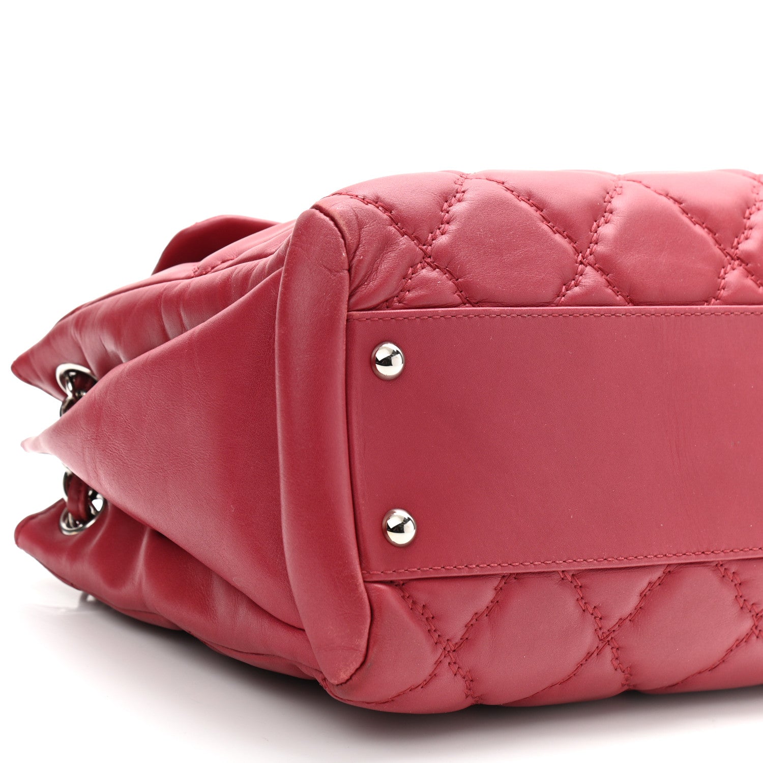 Chanel Calfskin Double Stitch Large Hamptons Flap Bag Red 9 of 10