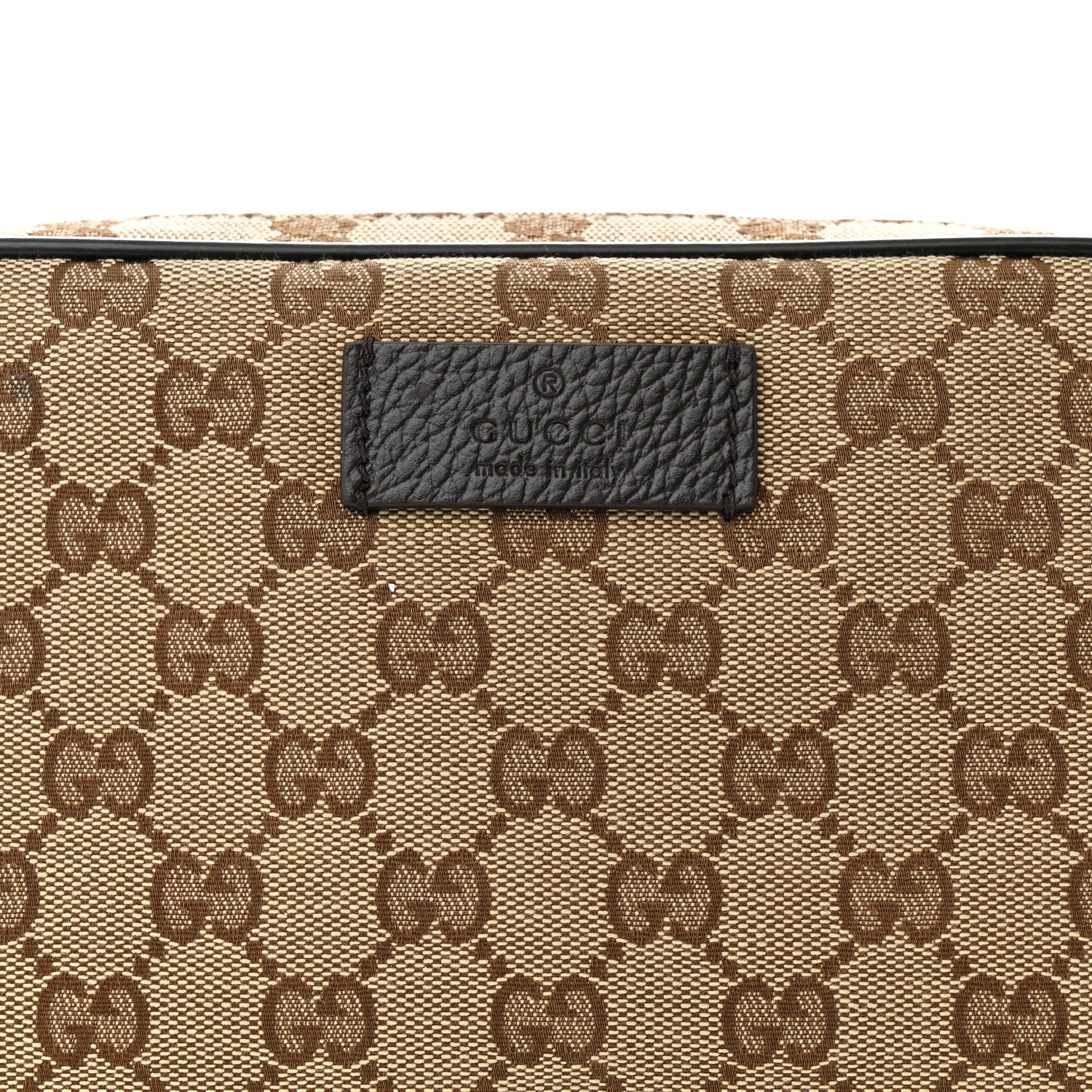 Gucci Monogram Dollar Calfskin Belt Bag Beige Ebony Testa di Moro Marrone Scuro 8 of 10