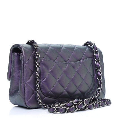 Chanel Metallic Lambskin Quilted Mini Rectangular Flap Purple 2 of 4