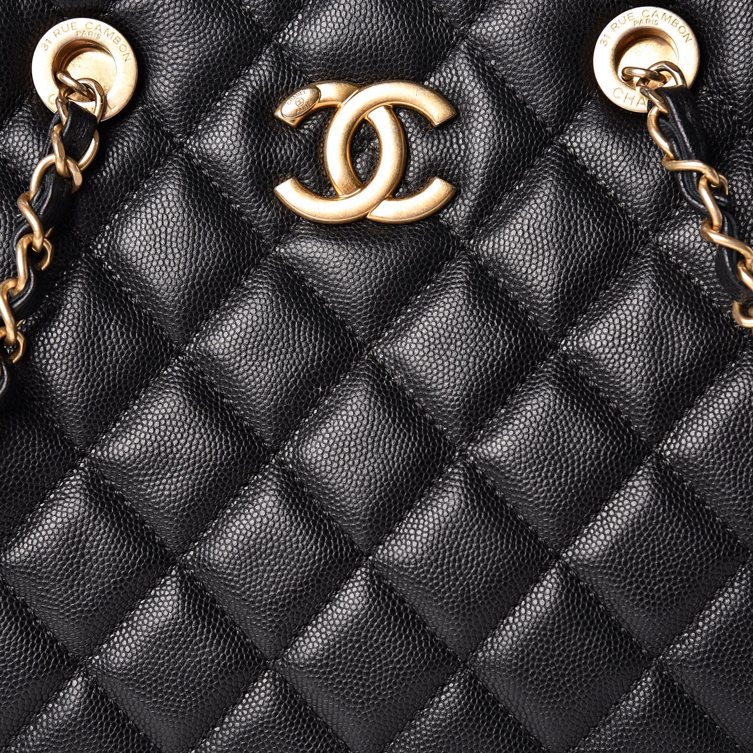 Chanel Caviar Quilted Large Coco Handle Shopping Tote Black 10 of 14