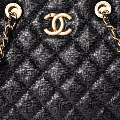 Chanel Caviar Quilted Large Coco Handle Shopping Tote Black 10 of 14