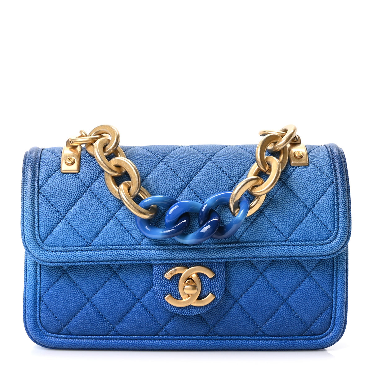 Caviar Quilted Small Sunset On The Sea Flap Blue