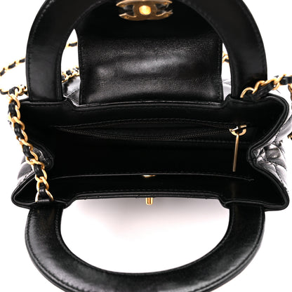 Chanel Shiny Aged Calfskin Quilted Nano Kelly Shopper Black 5 of 10
