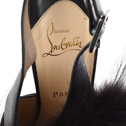Christian Louboutin Suede Fox Fur Splash 150 Pumps 41.5 Black 6 of 9