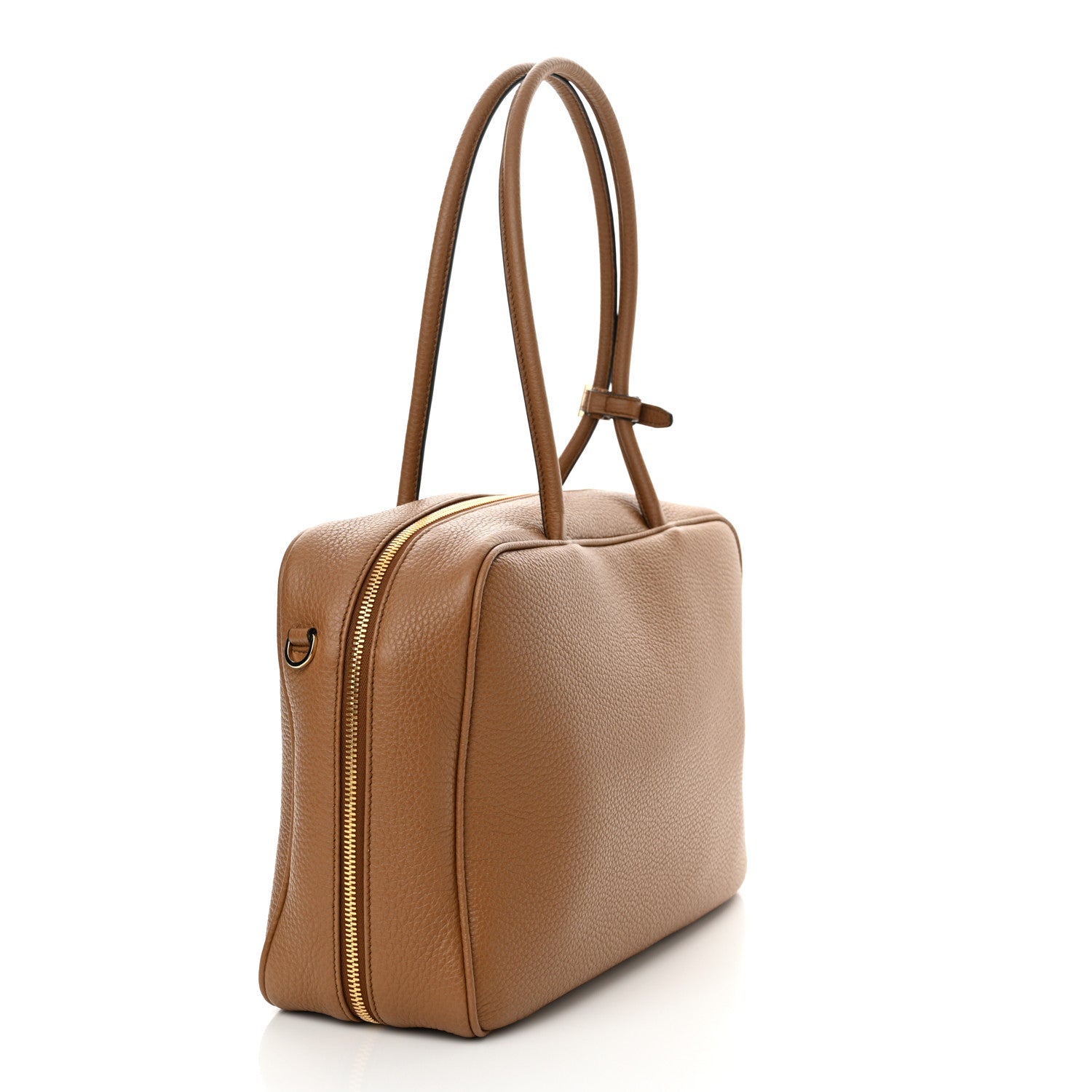 Prada Vitello Daino Large Top Handle Bag Caramel 3 of 10