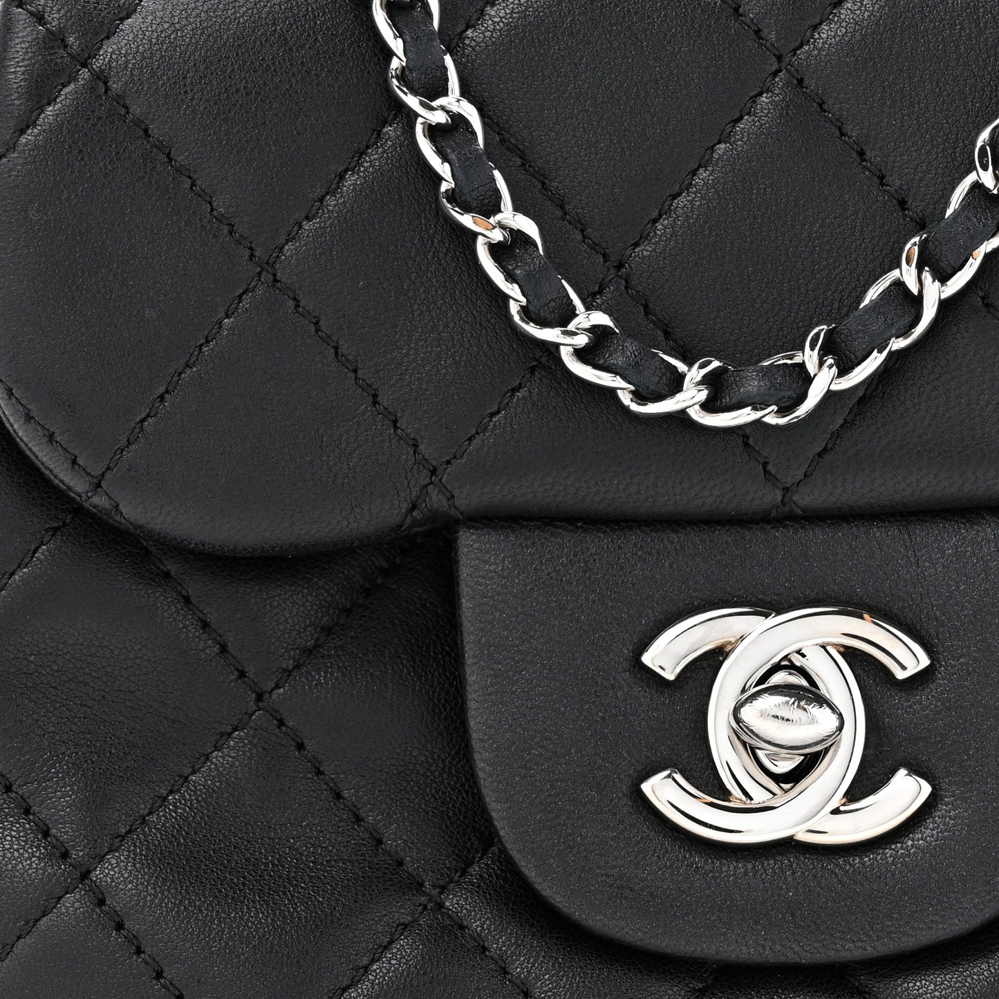 Lambskin Quilted New Mini Flap Black