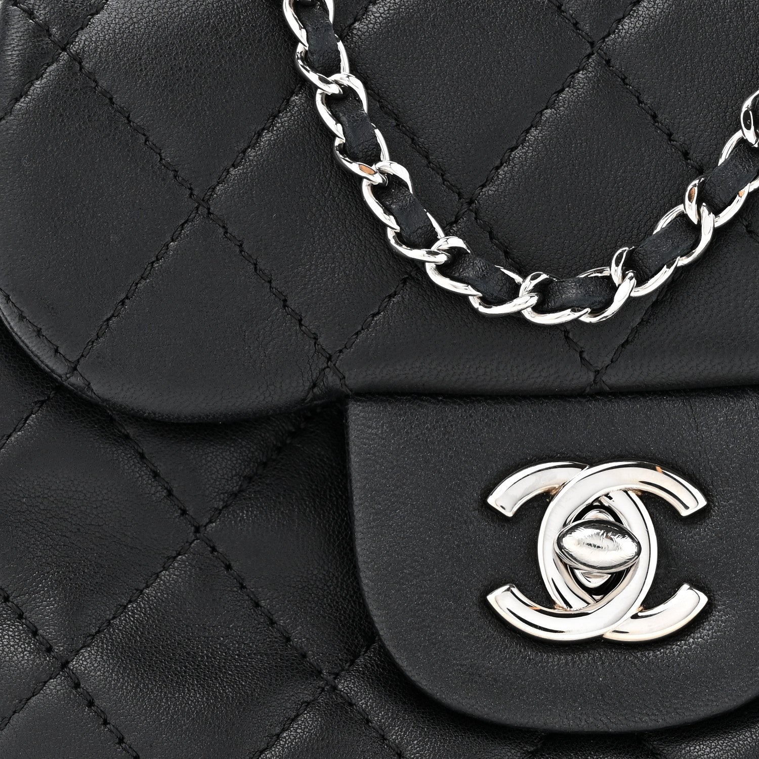 Chanel Lambskin Quilted New Mini Flap Black 9 of 14