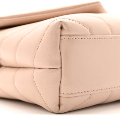 Saint Laurent Calfskin Y Quilted Monogram Toy Loulou Crossbody Bag Nude Powder 10 of 15
