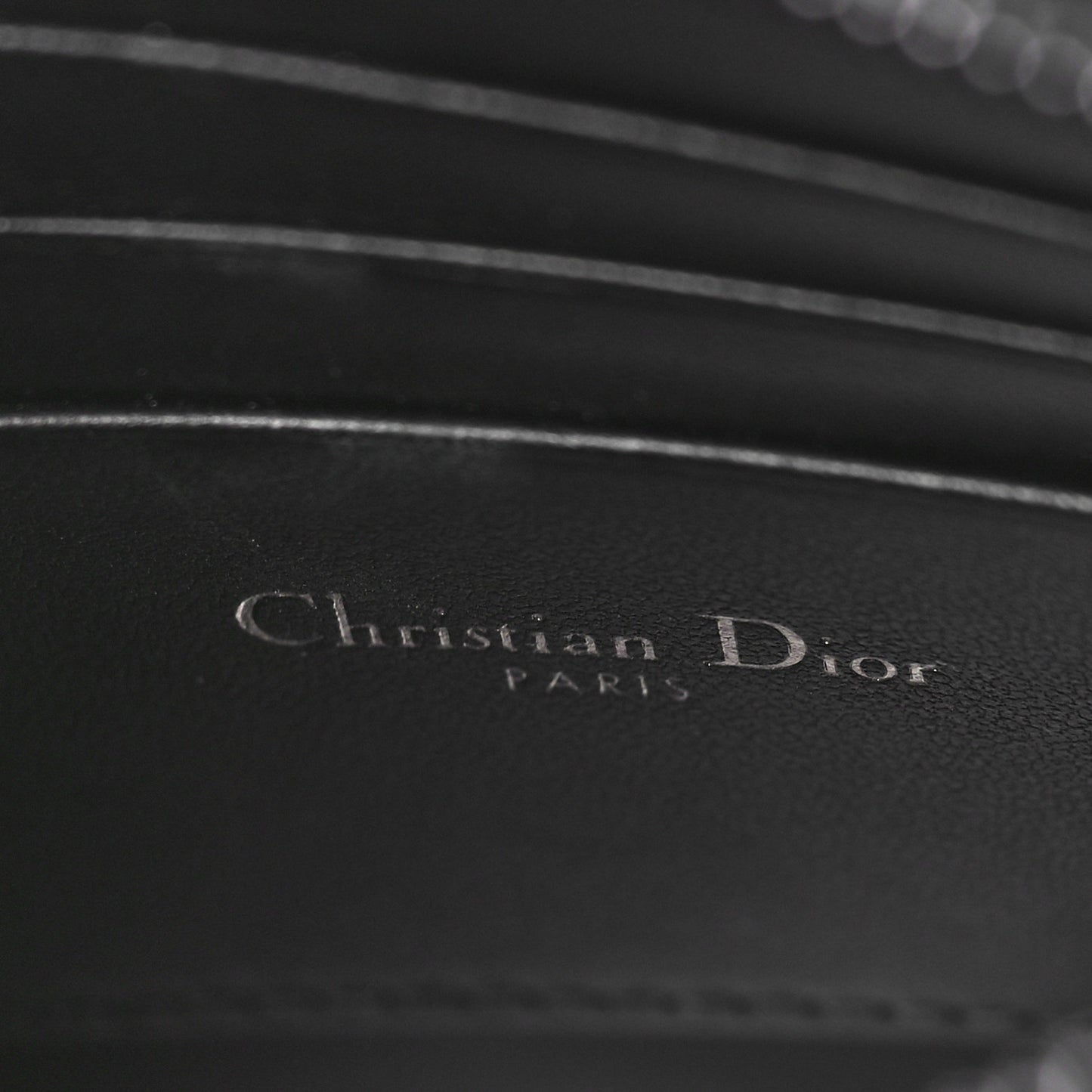 Calfskin Macrocannage Diamond Caro Zipped Pouch With Chain Black