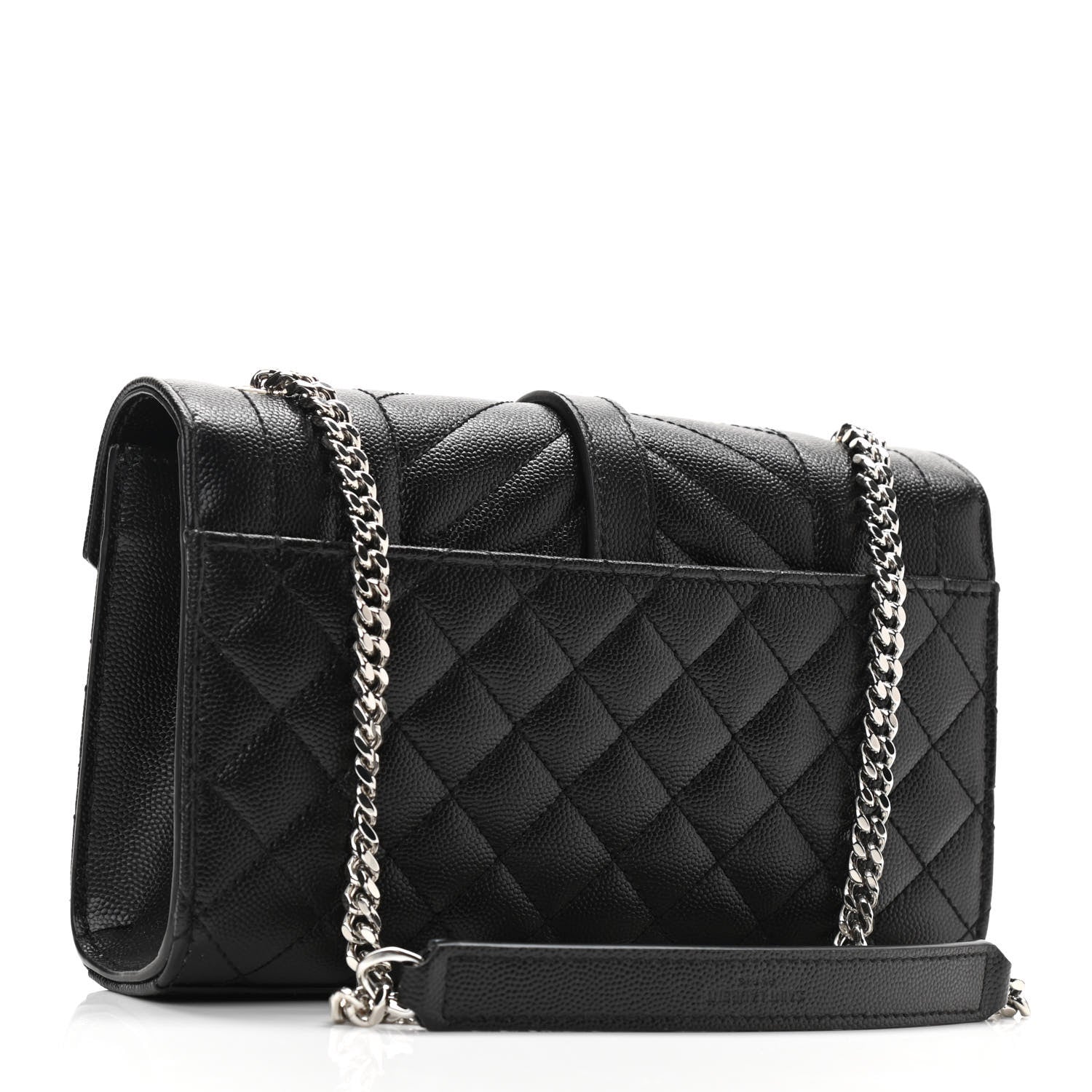 Saint Laurent Grain De Poudre Textured Mixed Matelasse Triquilt Small Monogram Satchel Black 3 of 9