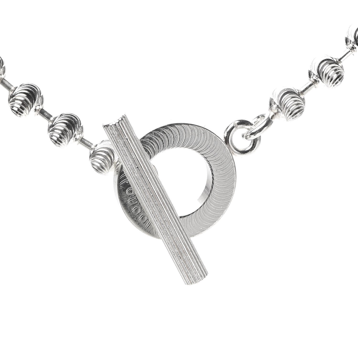 Gucci Sterling Silver Bead Toggle Necklace 4 of 6