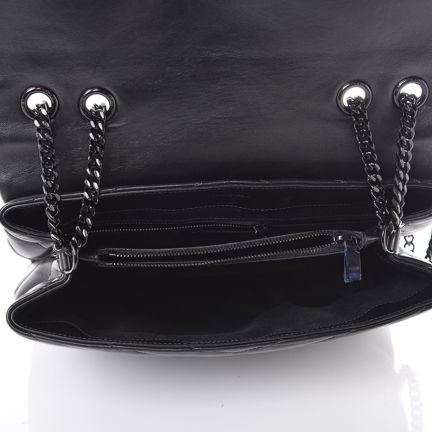 Saint Laurent Calfskin Y Quilted Monogram Medium Loulou Chain Satchel Black 5 of 10