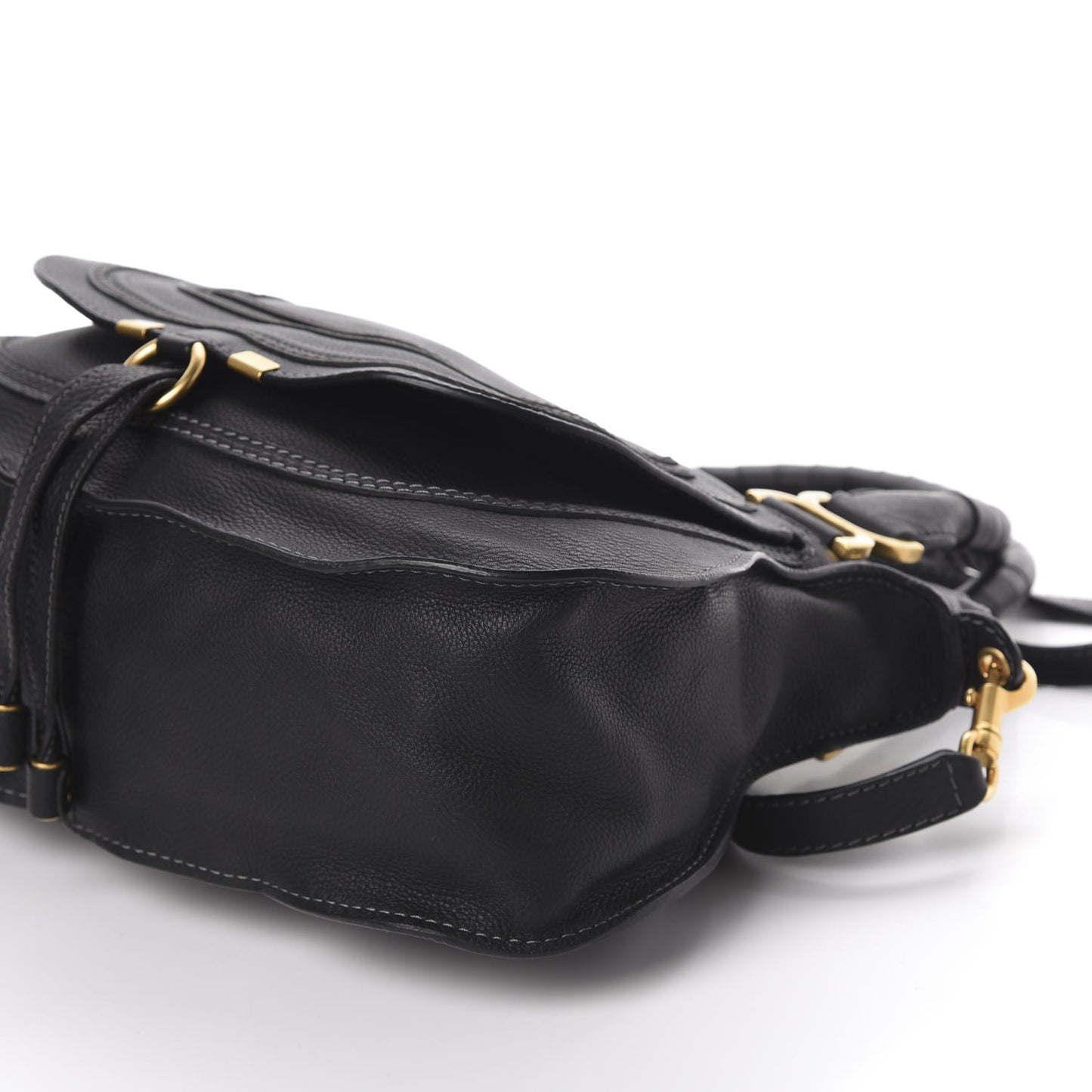 Calfskin Medium Marcie Satchel Black