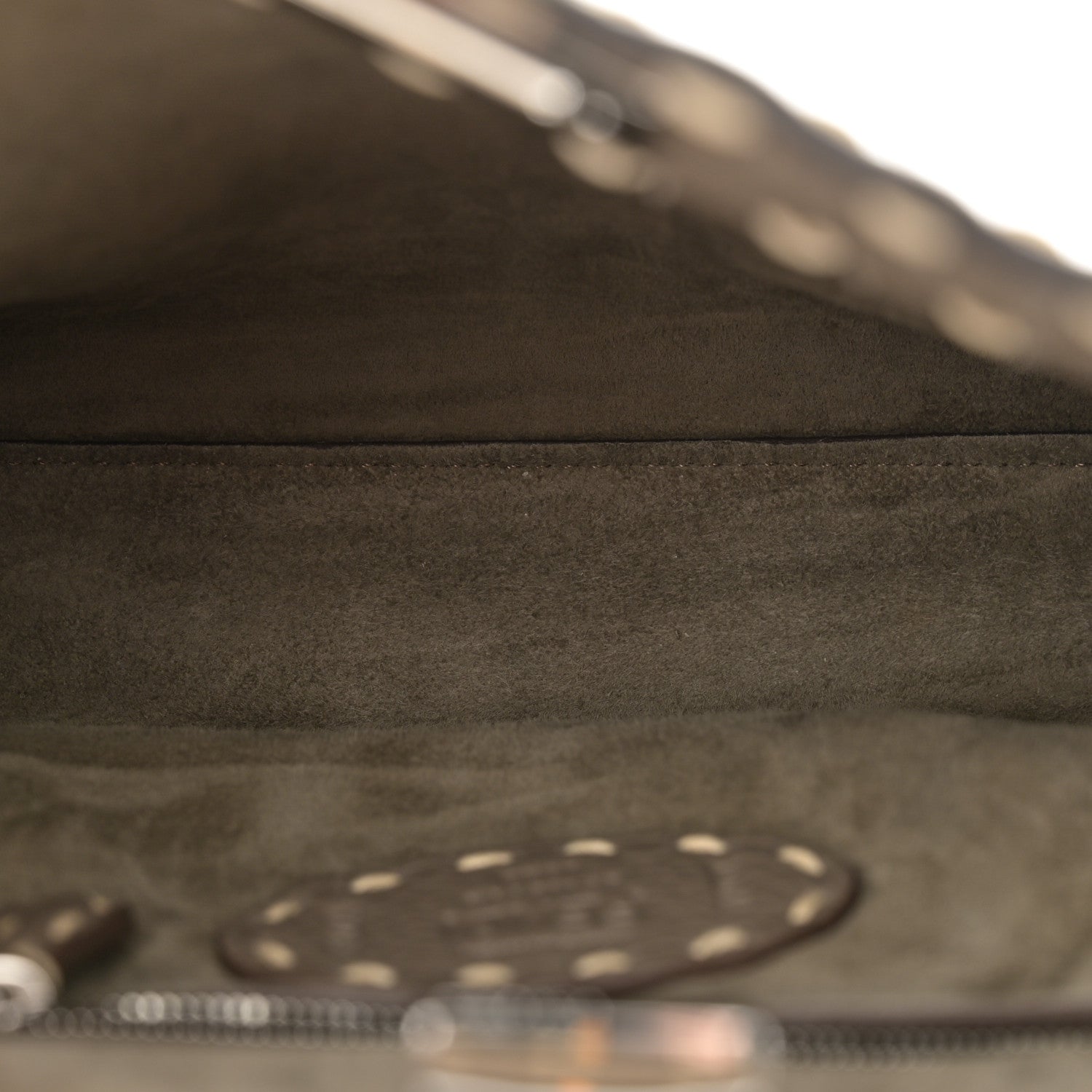 Fendi Vitello Granato Camoscio Macro Stitching Selleria Mini Peekaboo Iconic Satchel Tartufo 5 of 11
