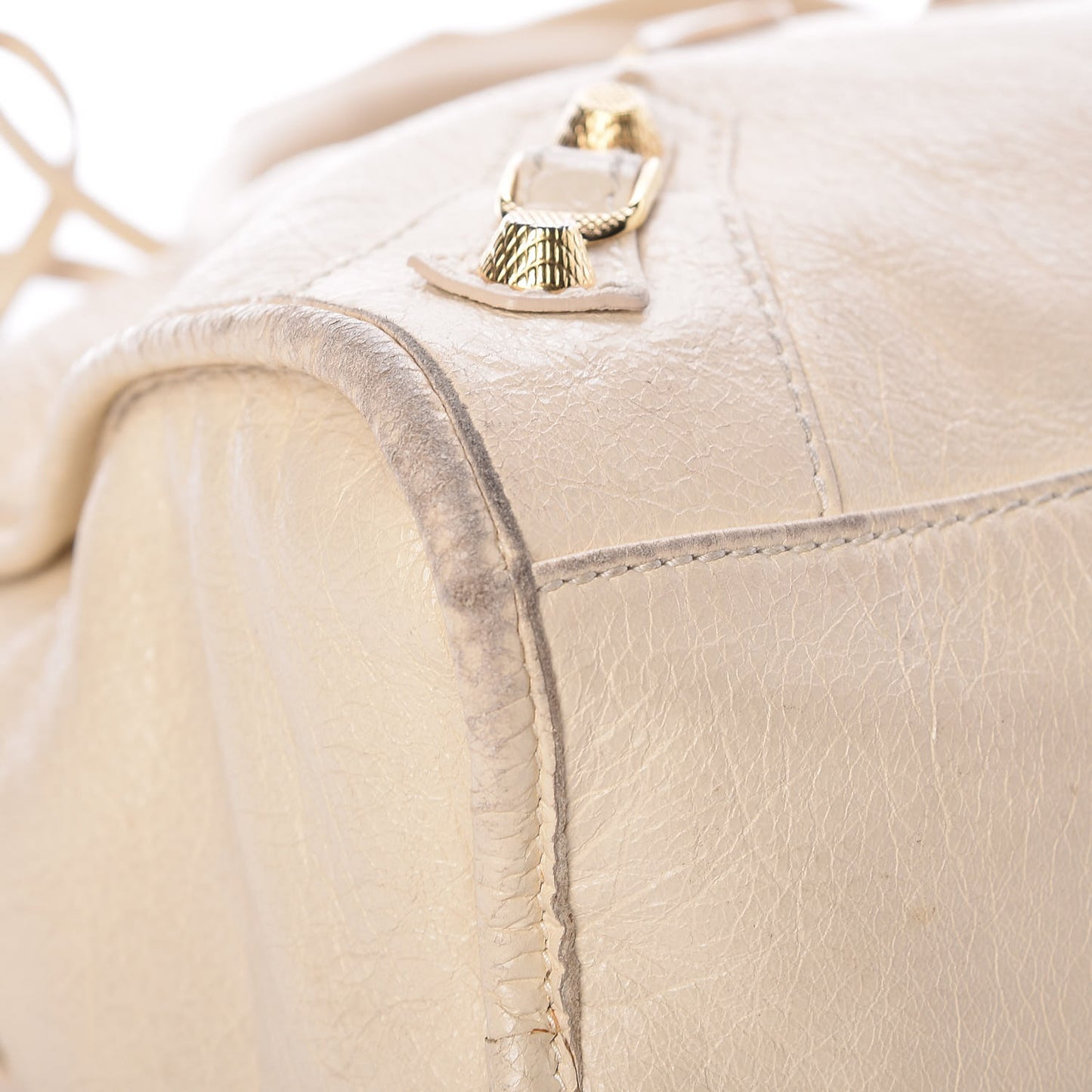 Agneau Giant 12 Gold Hardware City Blanc Creme Light Craie