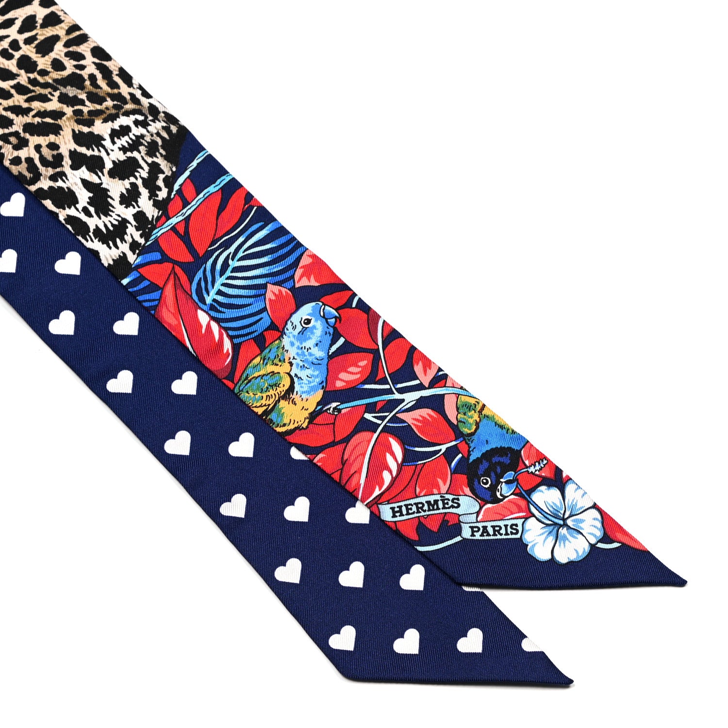 Hermes Silk Jungle Love Twilly Marine Rouge Brun 2 of 4
