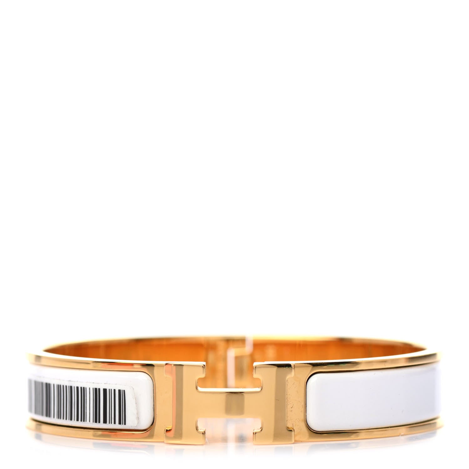 Hermes Enamel Narrow Clic Clac H Bracelet PM White 1 of 4