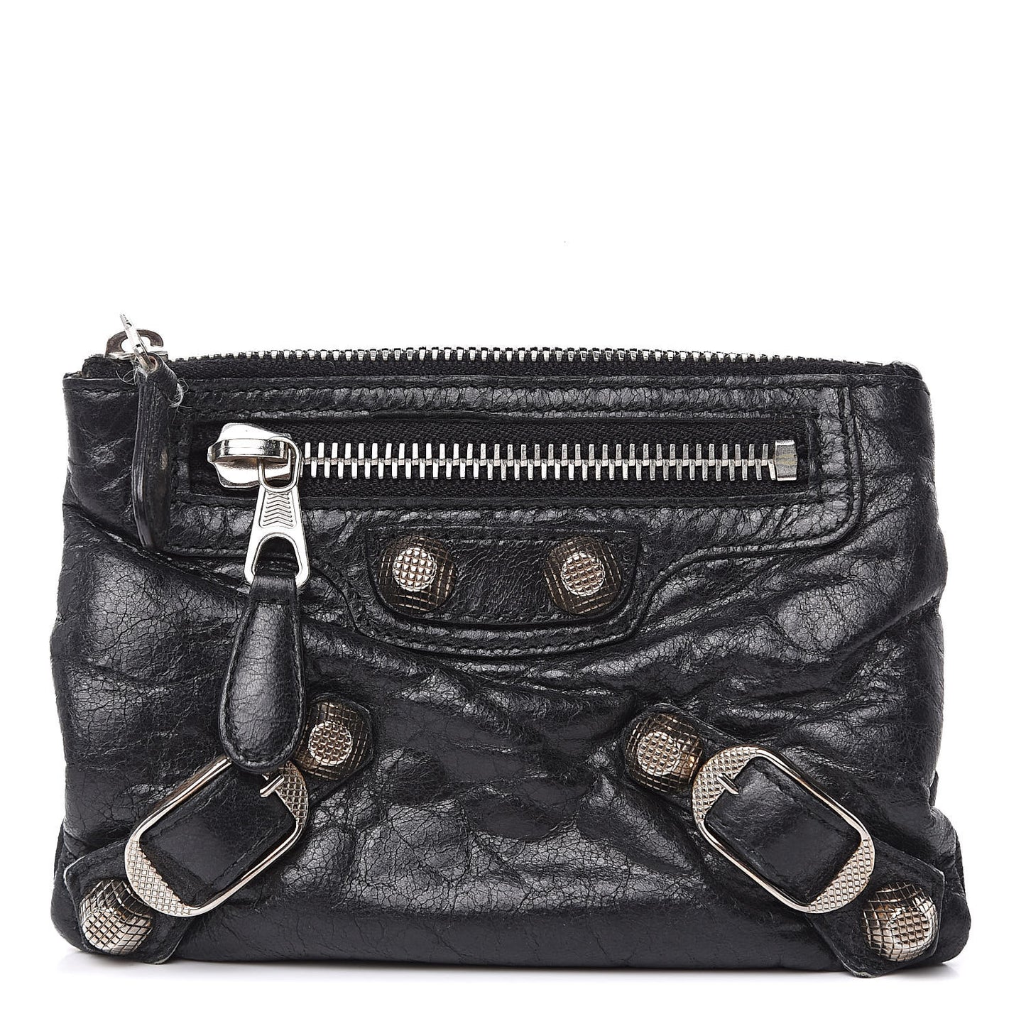Agneau Giant 12 Silver Hardware M Porte-Monnaie Coin Purse Black
