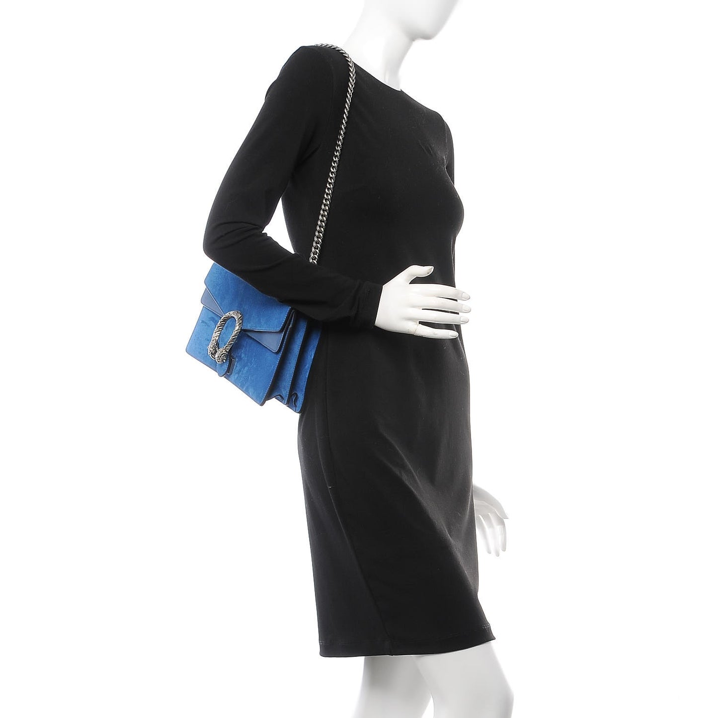 Suede Small Dionysus Shoulder Bag Blue