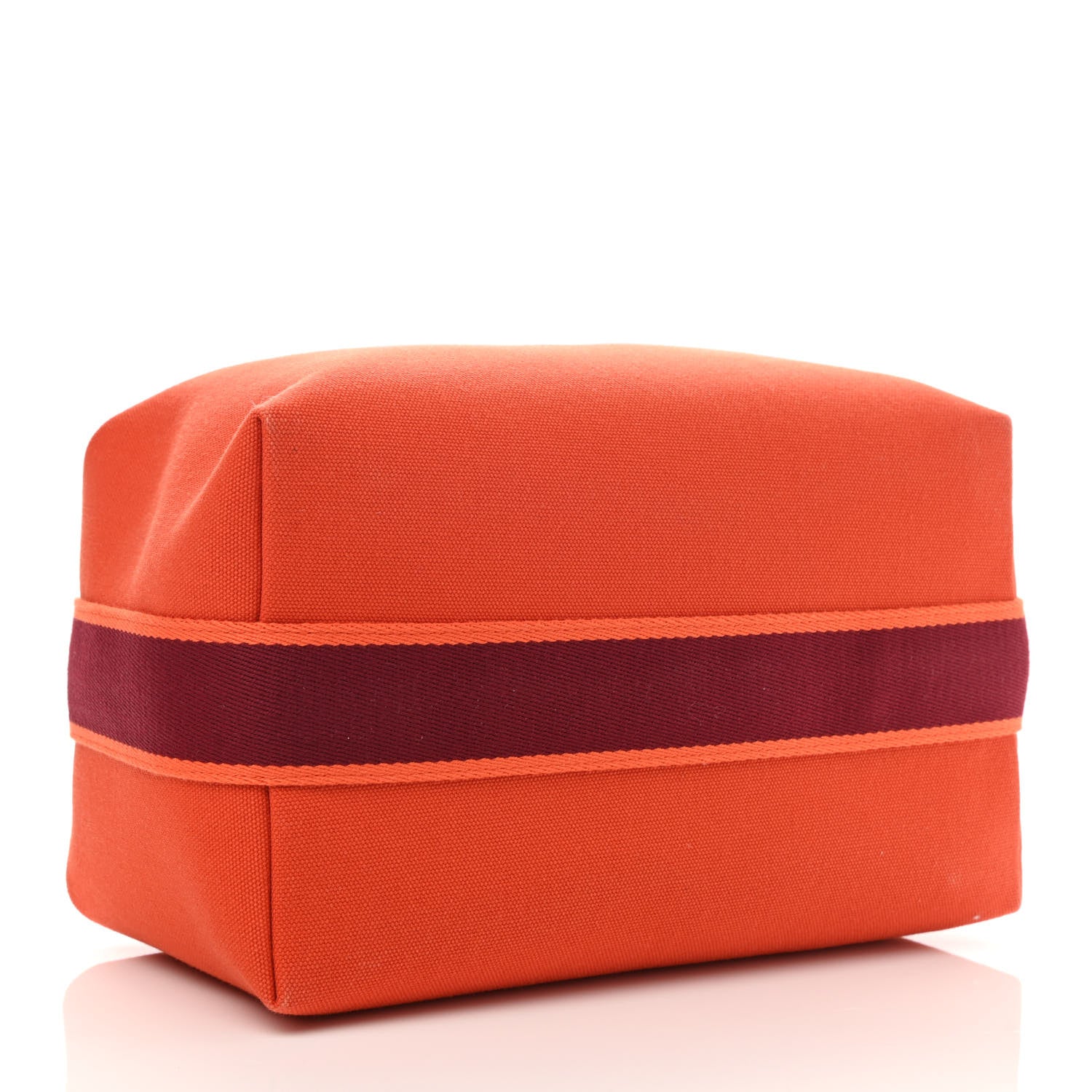 Hermes Canvas Large Bride-A-Brac Pouch Orange Feu Burgundy 5 of 9