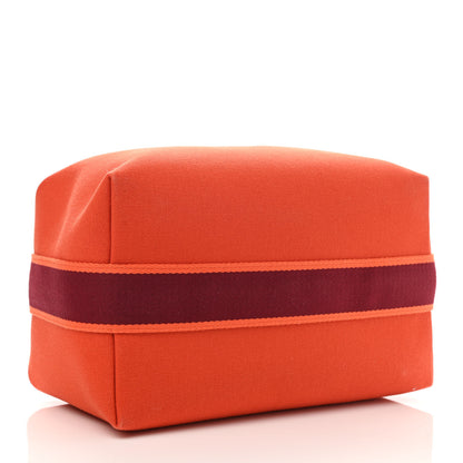 Hermes Canvas Large Bride-A-Brac Pouch Orange Feu Burgundy 5 of 9