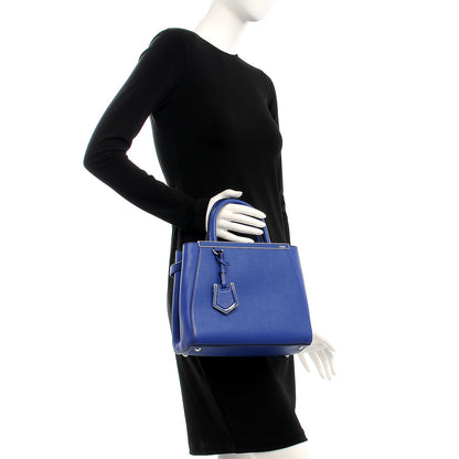 Fendi Vitello Elite Petite 2Jours Tote Blue Neon 3 of 8