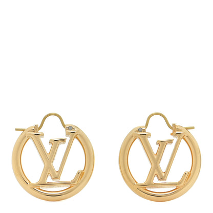 Louis Vuitton Metal Small Louise Hoop Earrings Gold 1 of 5