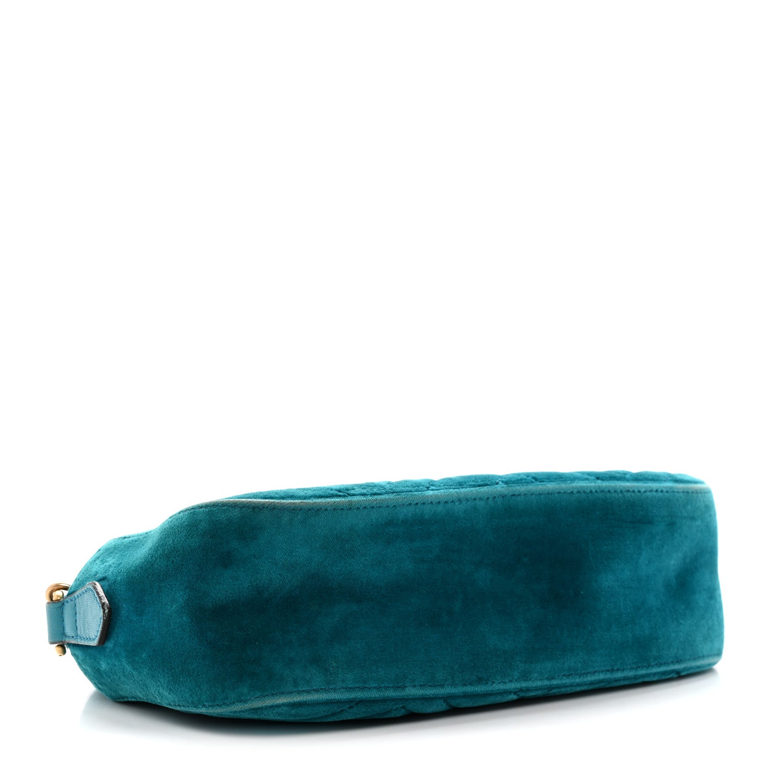 Gucci Velvet Matelasse Small GG Marmont Chain Shoulder Bag Pavone Cyan 4 of 14