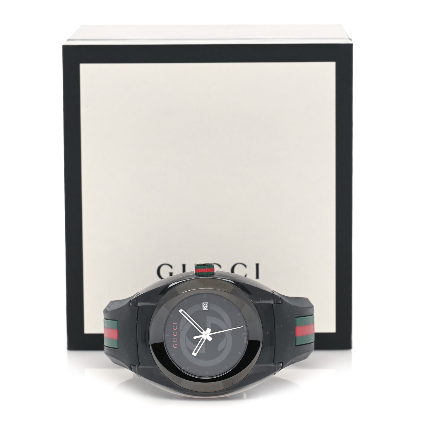 Stainless Steel Rubber 46mm Sync Web Quartz Watch Black