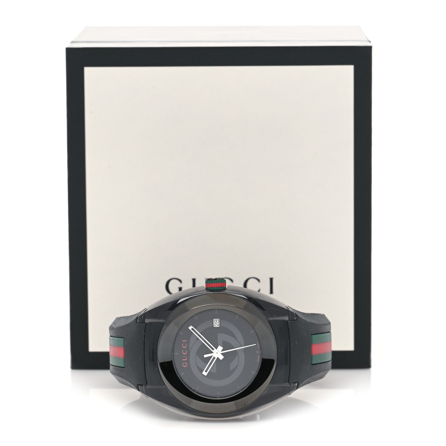 Gucci Stainless Steel Rubber 46mm Sync Web Quartz Watch Black 5 of 5