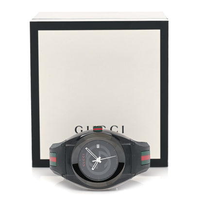 Gucci Stainless Steel Rubber 46mm Sync Web Quartz Watch Black 5 of 5
