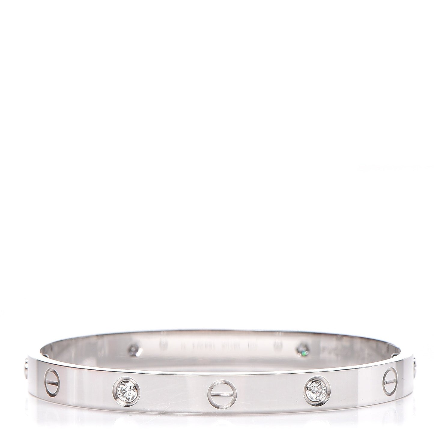 18K White Gold 4 Diamond LOVE Bracelet 17
