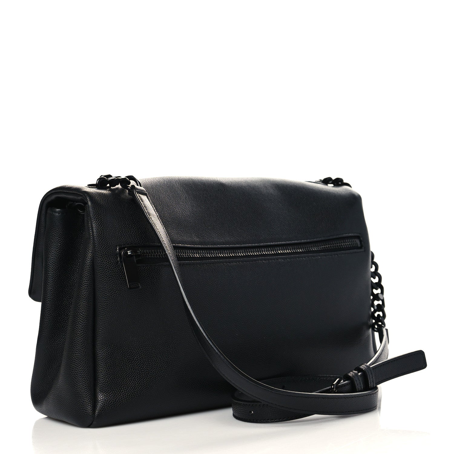 Saint Laurent Grain De Poudre Medium West Hollywood Monogram Fold-Over Black 3 of 6