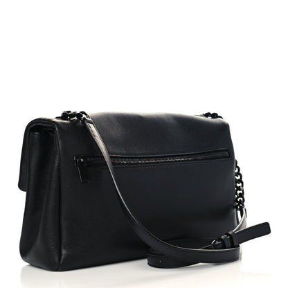 Saint Laurent Grain De Poudre Medium West Hollywood Monogram Fold-Over Black 3 of 6