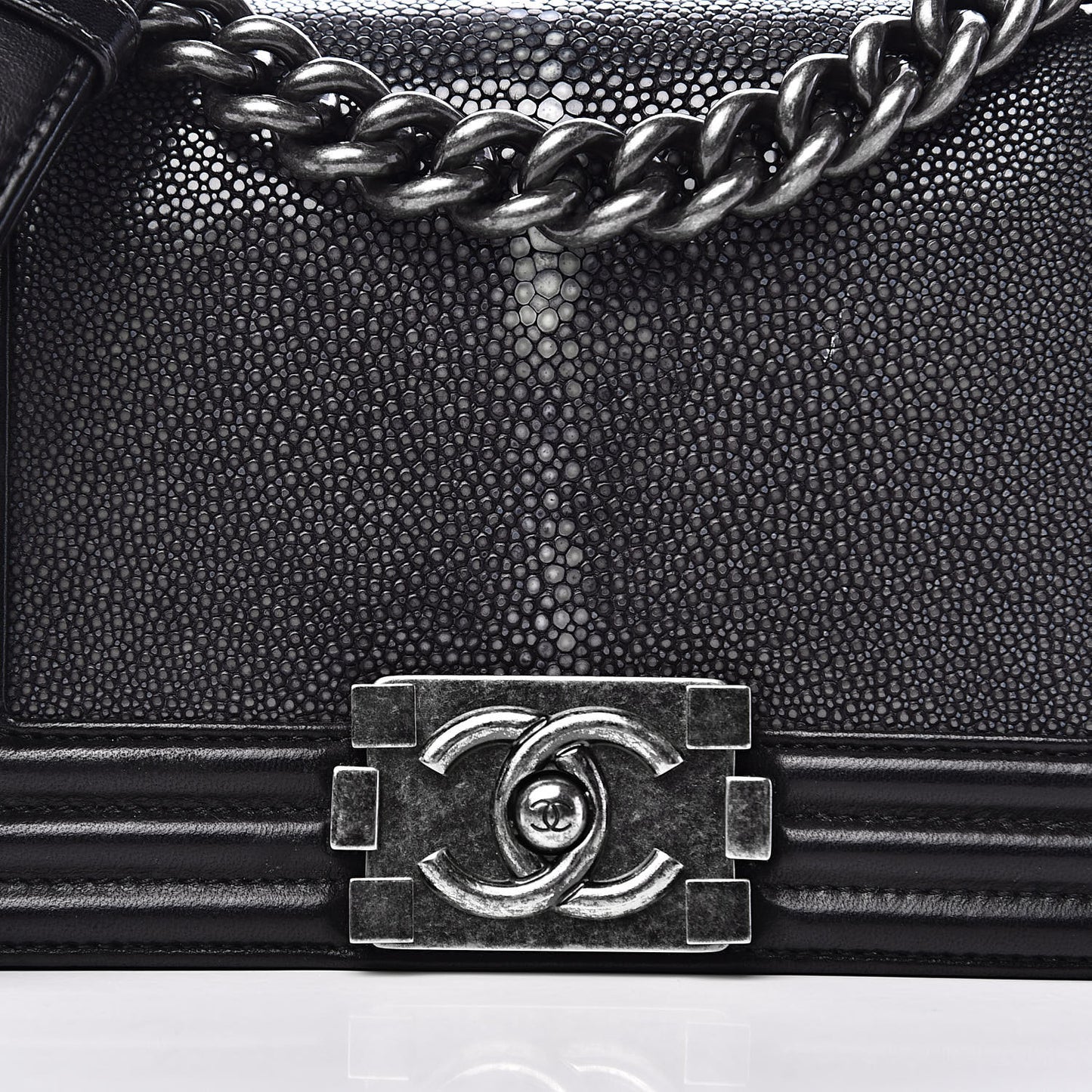 Galuchat Stingray Small Boy Flap Black