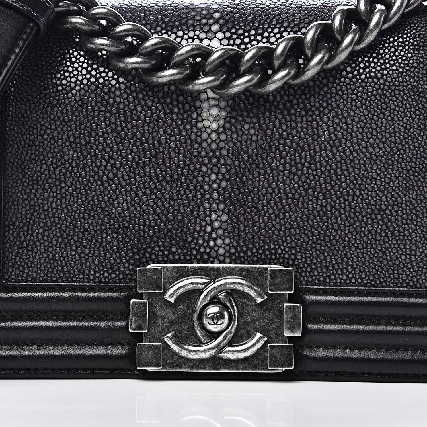 Chanel Galuchat Stingray Small Boy Flap Black 11 of 11