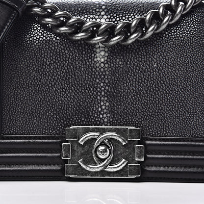 Chanel Galuchat Stingray Small Boy Flap Black 11 of 11