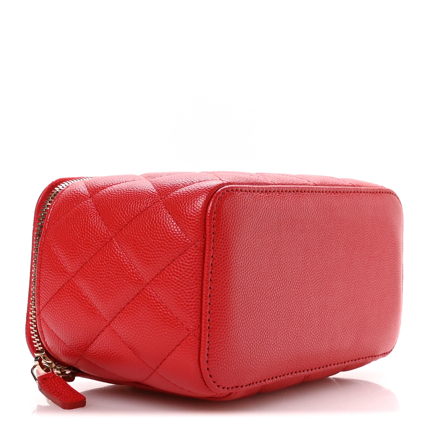 Chanel Caviar Quilted Small Vanity Case With Chain Red 4 of 11