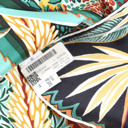 Hermes Silk Mountain Zebra Scarf 90 Vert Brun Terracotta 5 of 5