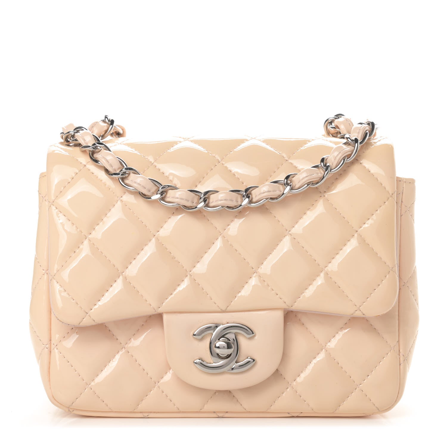 Chanel Patent Quilted Mini Square Flap Light Pink 1 of 14
