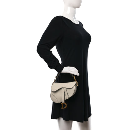 Christian Dior Grained Calfskin Mini Saddle Bag White 2 of 10
