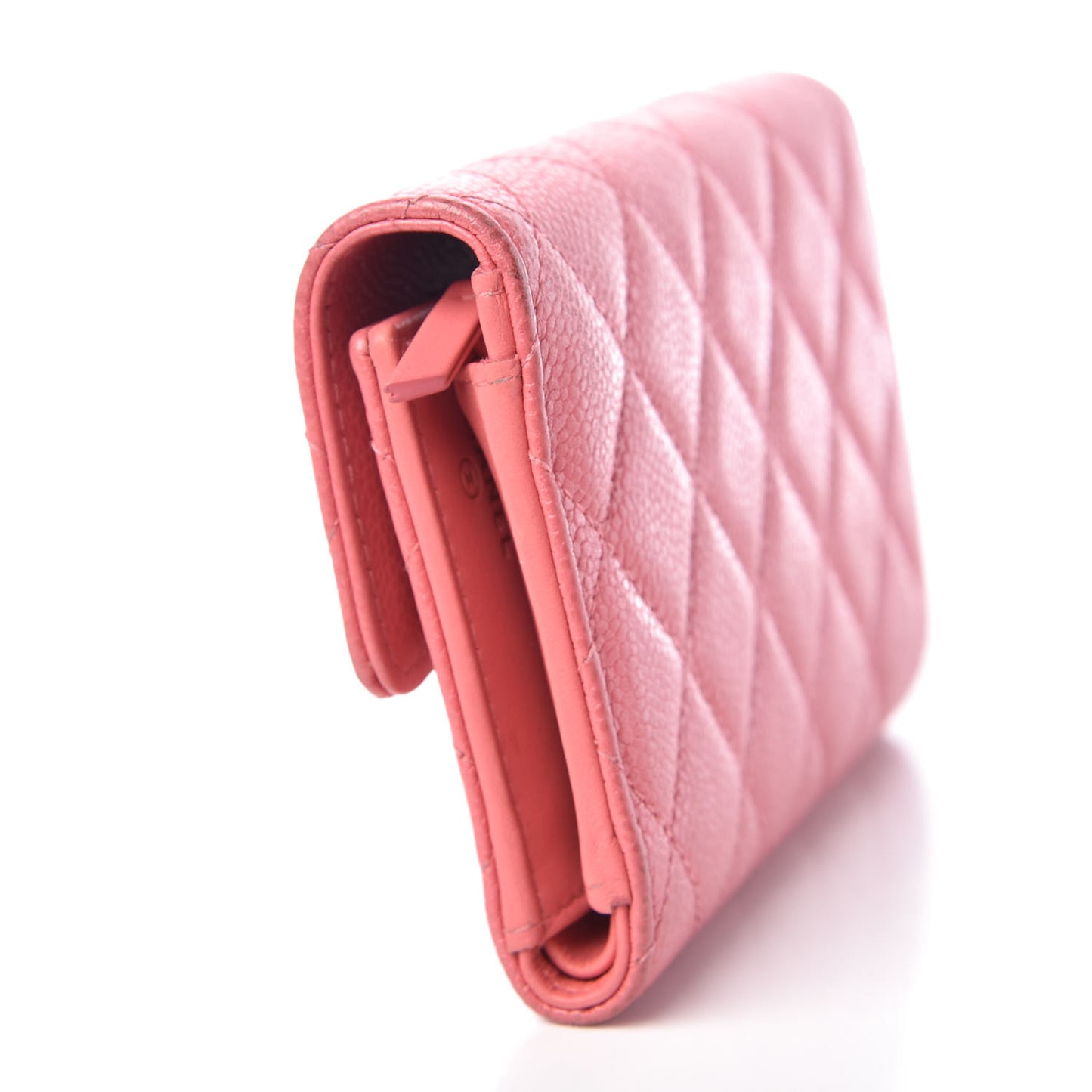 Caviar Quilted Medium Flap Wallet Pink