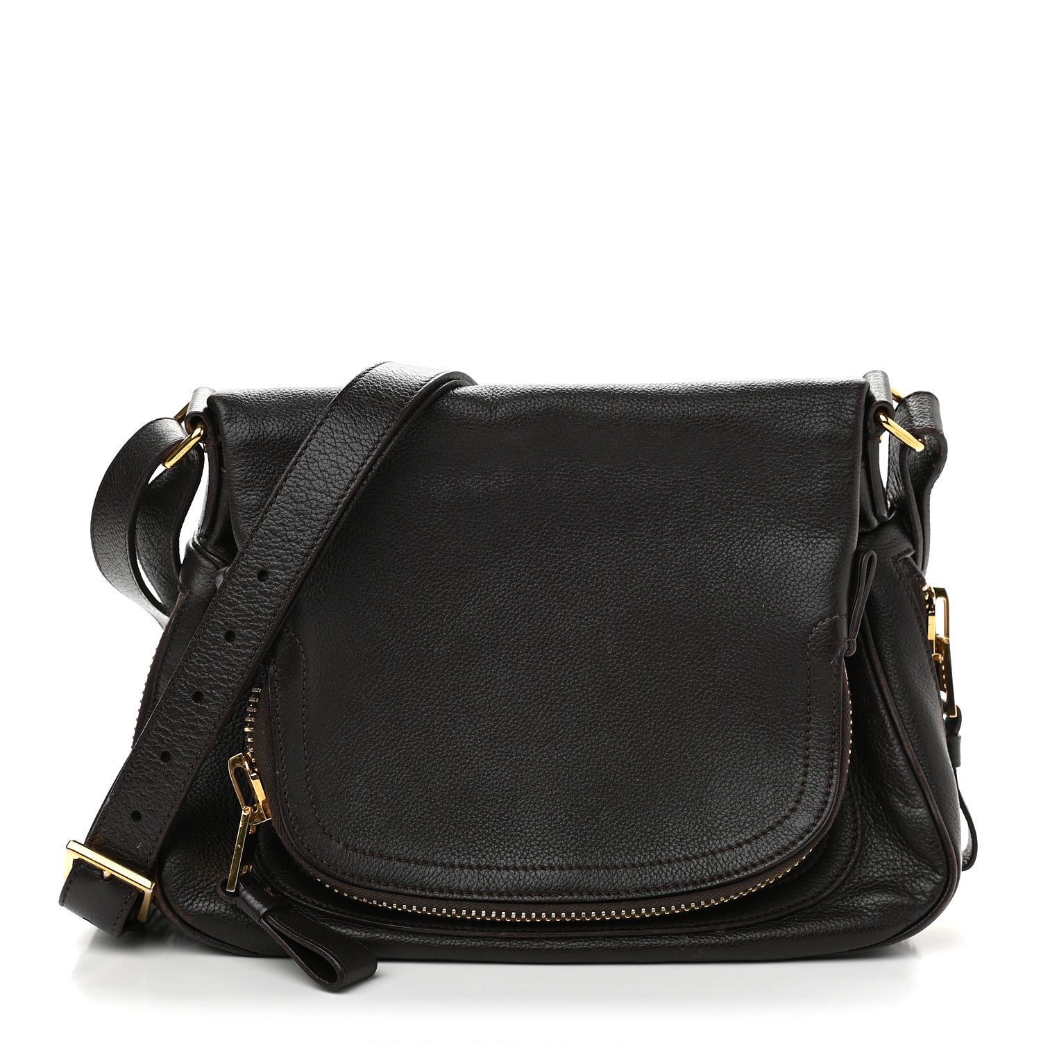 Tom Ford Grained Calfskin Medium Jennifer Crossbody Bag Black 1 of 11
