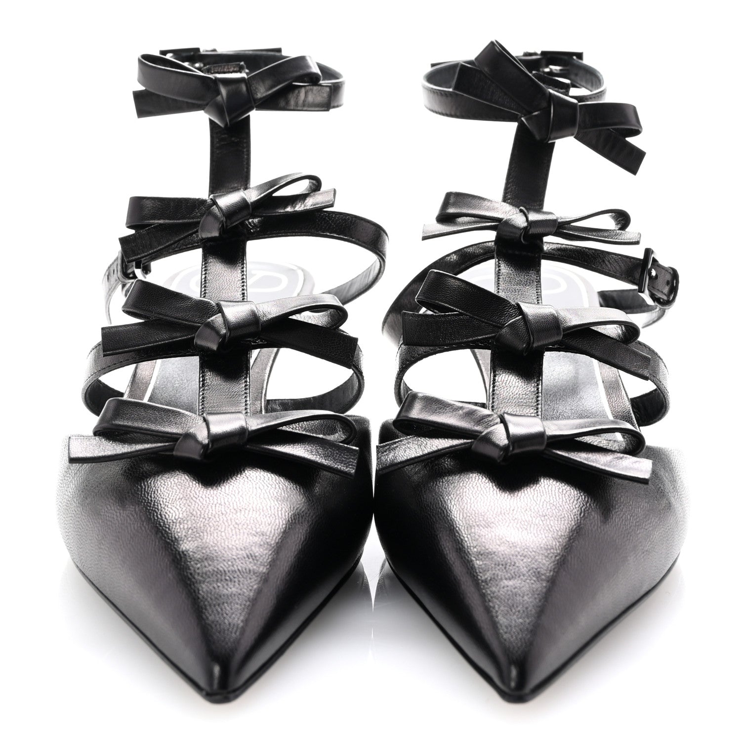 Valentino Garavani Nappa French Bow Gladiator 45mm Sandals 40 Black 3 of 9