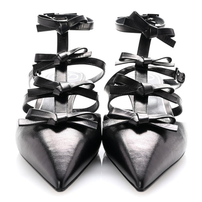 Valentino Garavani Nappa French Bow Gladiator 45mm Sandals 40 Black 3 of 9
